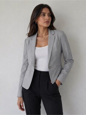 H&M Light Gray Tailored Single-Button Blazer